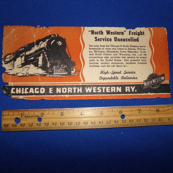Vintage Original Chicago & North Western Railroad Advertisement - Train Engine - Picture 3 of 4